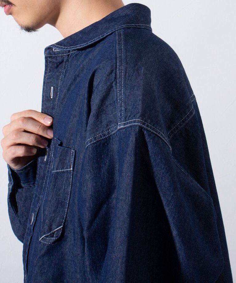 GLOSTER「【GEVACO/ゲバコ】6.5オンス デニムショールカラーワークシャツ カバーオール」|シャツ・ブラウス|