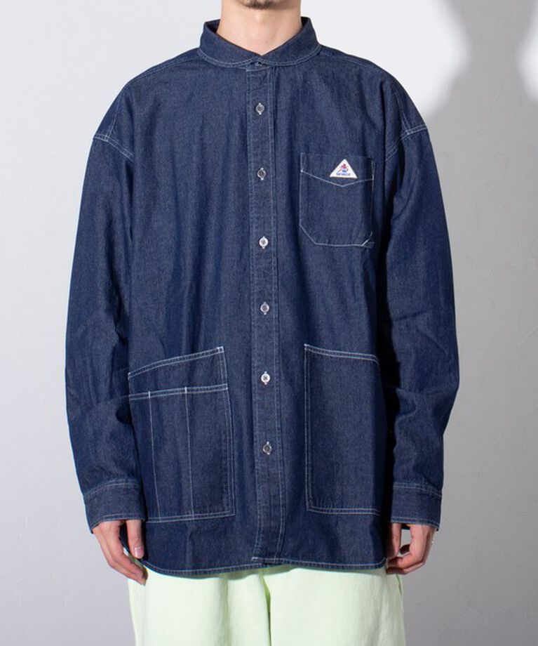 GLOSTER「【GEVACO/ゲバコ】6.5オンス デニムショールカラーワークシャツ カバーオール」|シャツ・ブラウス|