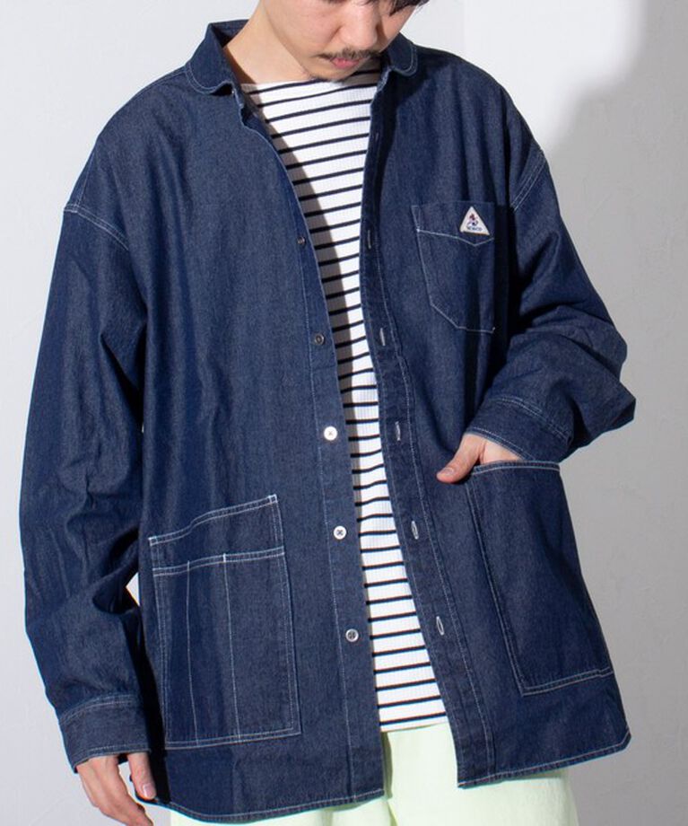 GLOSTER「【GEVACO/ゲバコ】6.5オンス デニムショールカラーワークシャツ カバーオール」|シャツ・ブラウス|