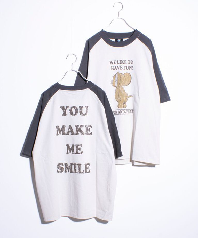 GLOSTER「【Disney】【TOM&JERRY】ピグメント/ラグランスリーブ プリントTシャツ 」|Tシャツ・カットソー|ホワイト系その他2