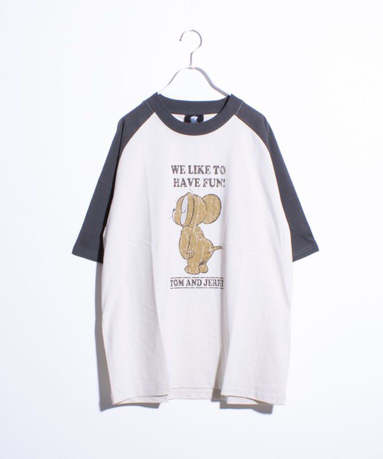 GLOSTER「【Disney】【TOM&JERRY】ピグメント/ラグランスリーブ プリントTシャツ 」|Tシャツ・カットソー|