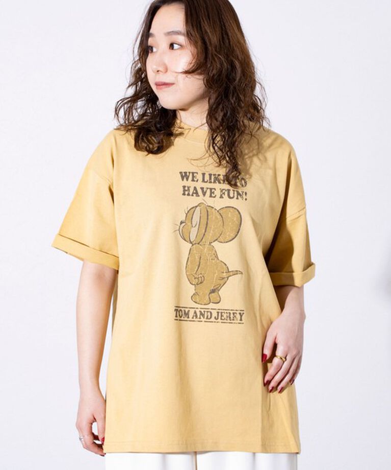 GLOSTER「【Disney】【TOM&JERRY】ピグメント/ラグランスリーブ プリントTシャツ 」|Tシャツ・カットソー|
