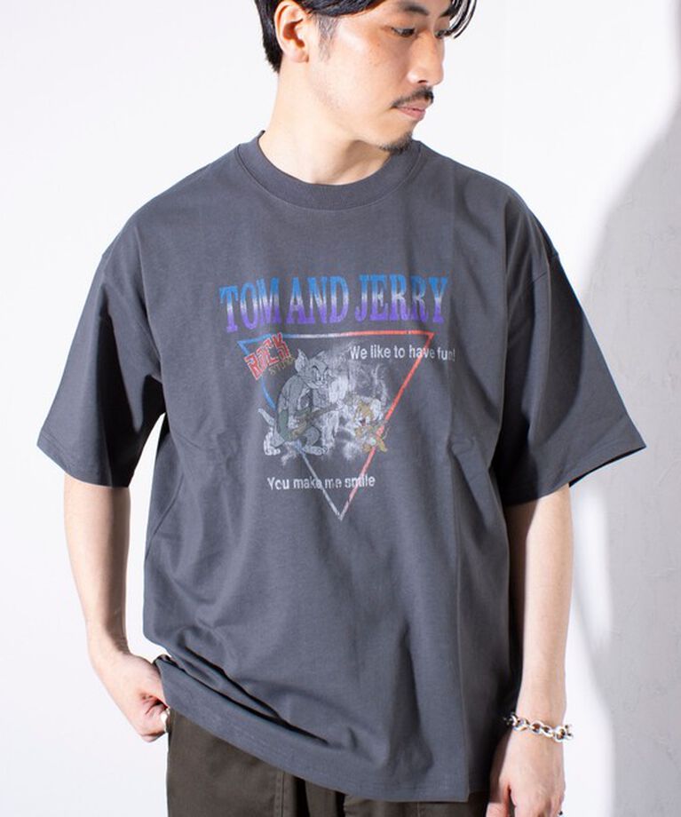 GLOSTER「【Disney】【TOM&JERRY】ピグメント/ラグランスリーブ プリントTシャツ 」|Tシャツ・カットソー|