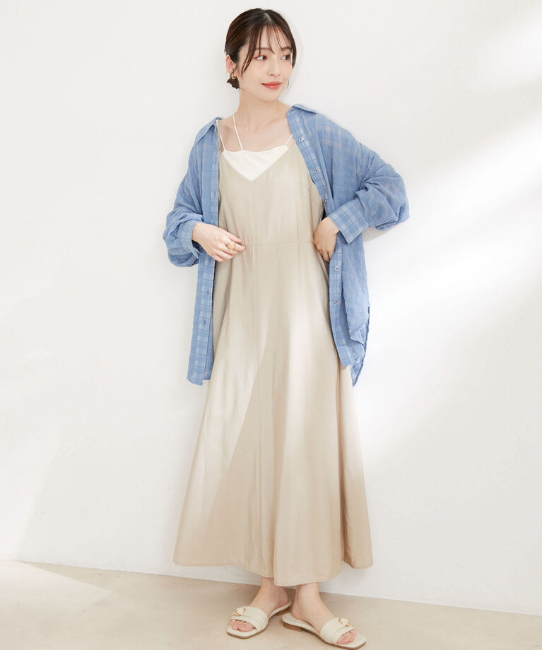 VIS「バックストラップキャミワンピース」|ワンピース|ベージュ(27)