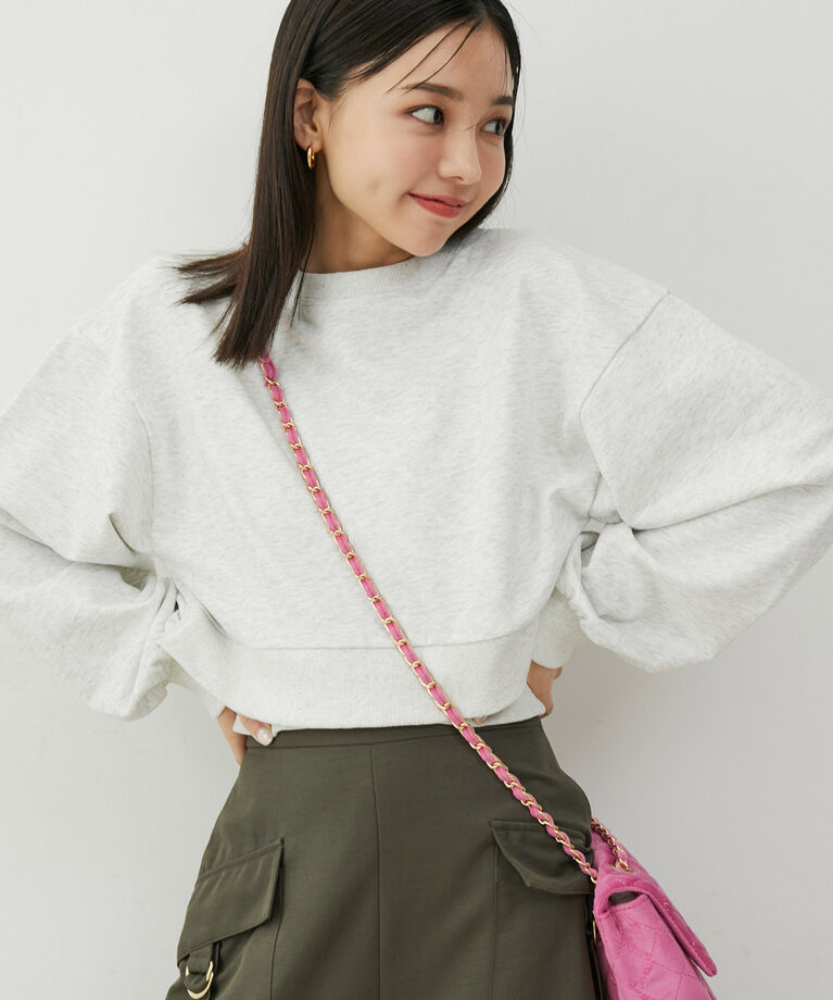 VIS「リブキャミ付きミニ裏毛短丈トップスセット」|スウェット・ジャージ|