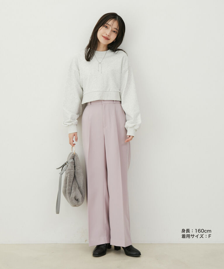 VIS「リブキャミ付きミニ裏毛短丈トップスセット」|スウェット・ジャージ|