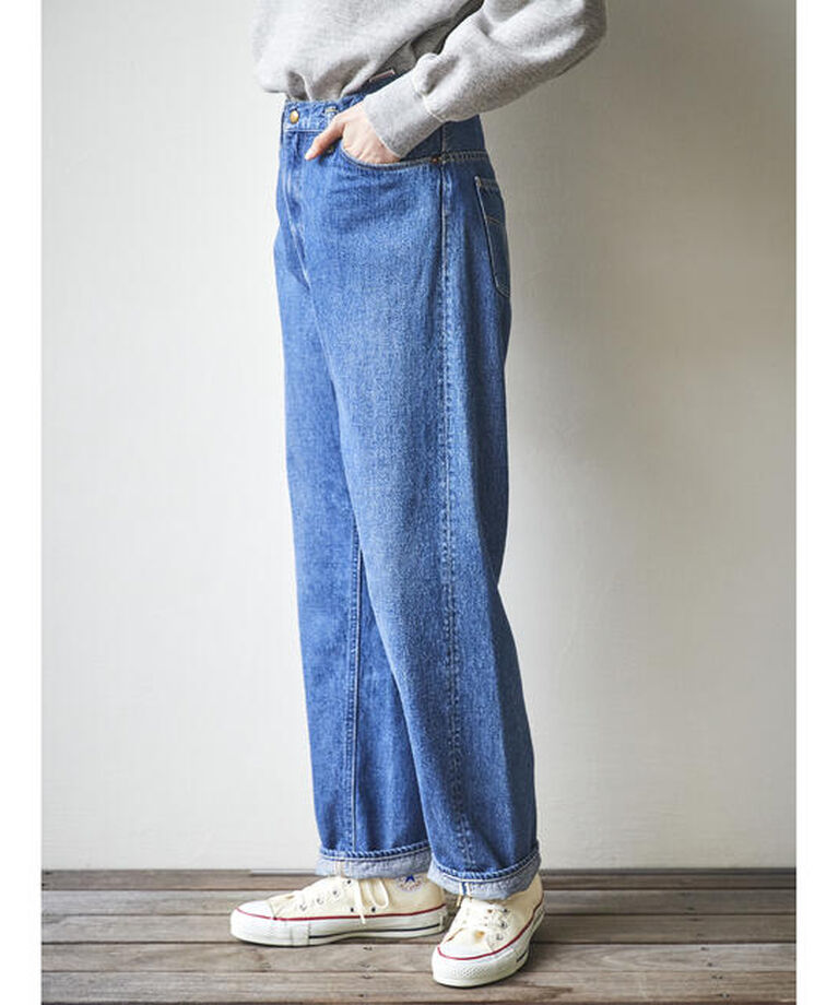  「orSlow | HIGH WAIST SELVEDGE DENIM PANTS USED WOMEN」|デニム|BLUE