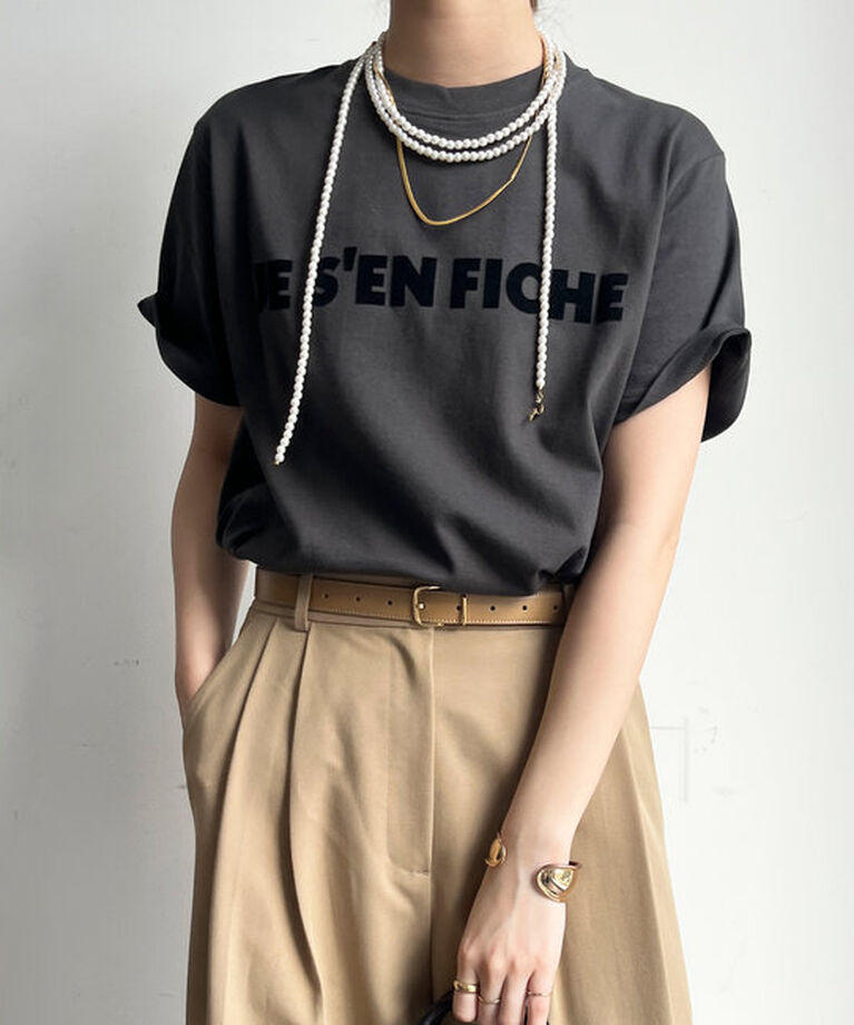  「【新色追加】JES'EN FICHEフロッキーロゴTEE」|Tシャツ・カットソー|チャコールグレー