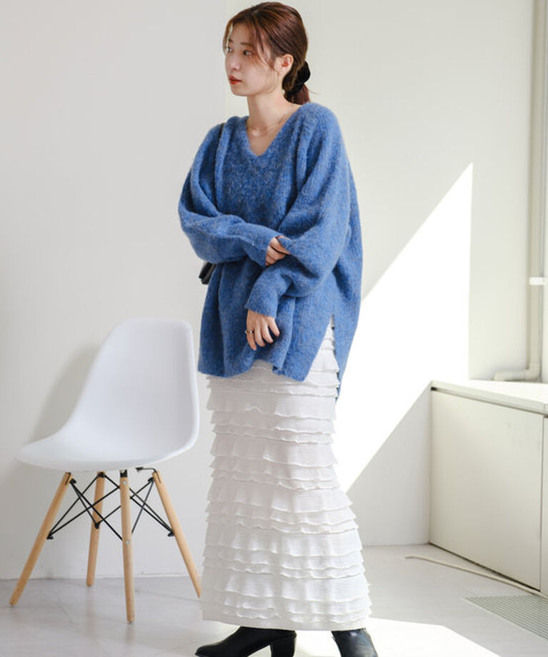  「【お気に入り登録1万突破/WEB限定】カットフリルIラインスカート」|スカート|