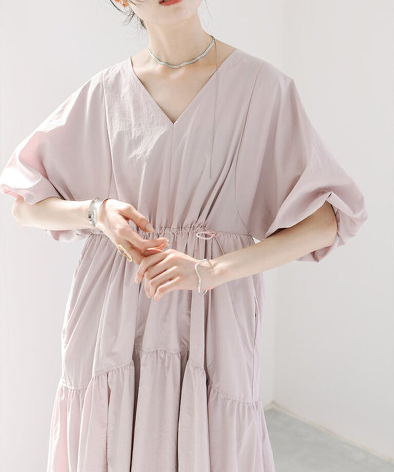  「【3サイズ展開】ドロストギャザーワンピース」|ワンピース|