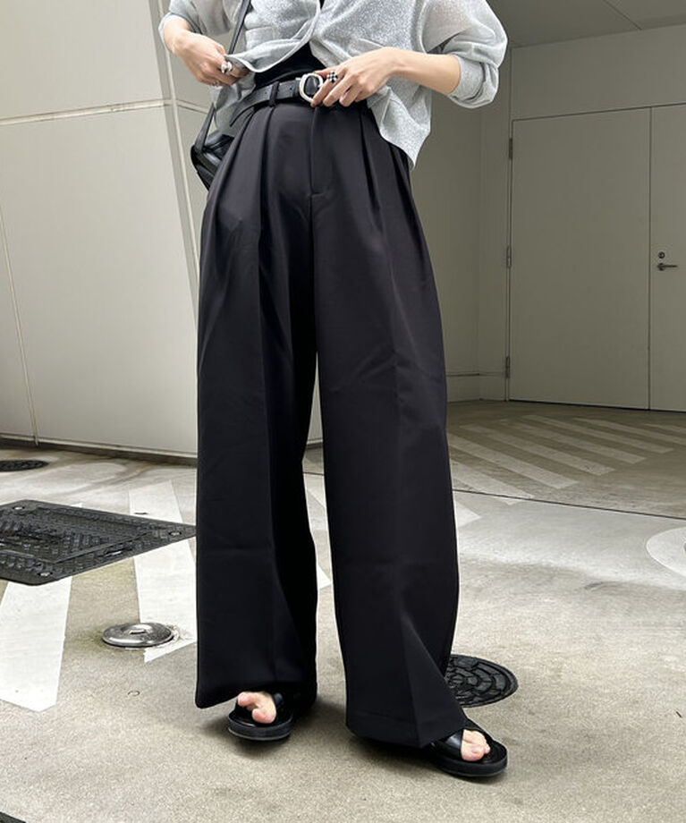  「【累計2万本突破！】【低身長・高身長サイズあり】2タックワイドパンツ」|チノ|
