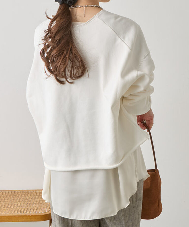  「《カットオフでラフな印象に》カットオフVネックスウェット」|Tシャツ・カットソー|