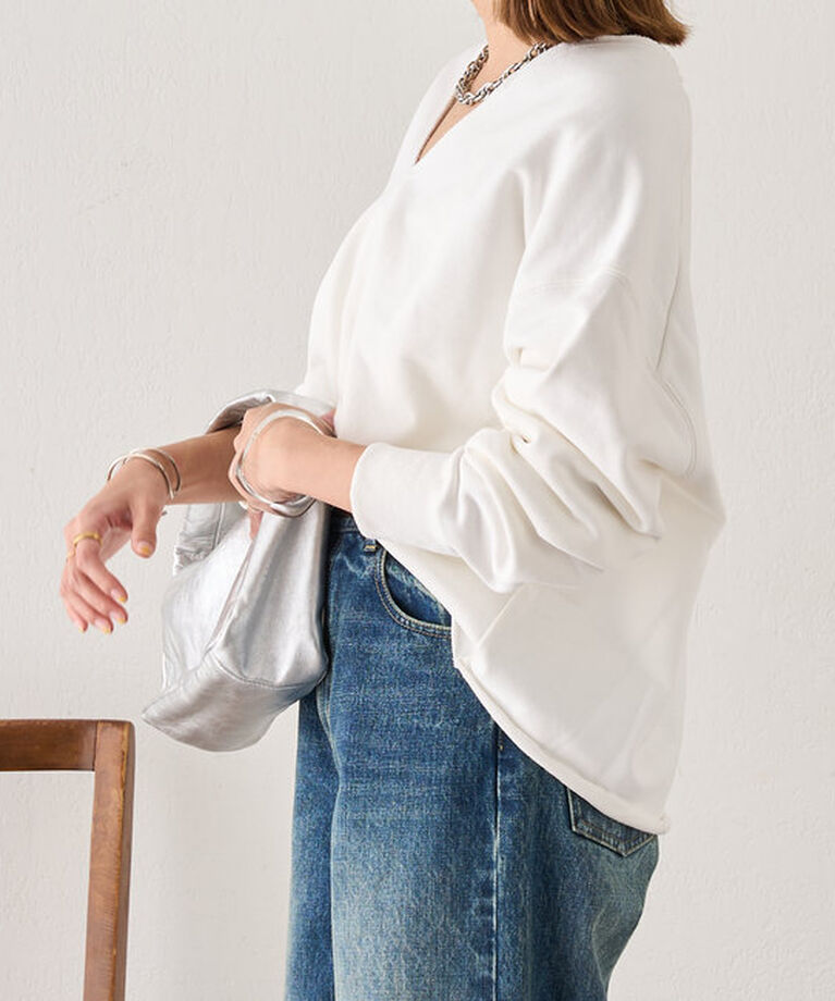  「《カットオフでラフな印象に》カットオフVネックスウェット」|Tシャツ・カットソー|