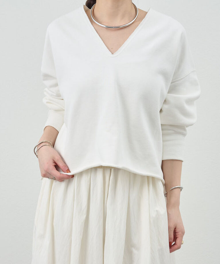  「《カットオフでラフな印象に》カットオフVネックスウェット」|Tシャツ・カットソー|
