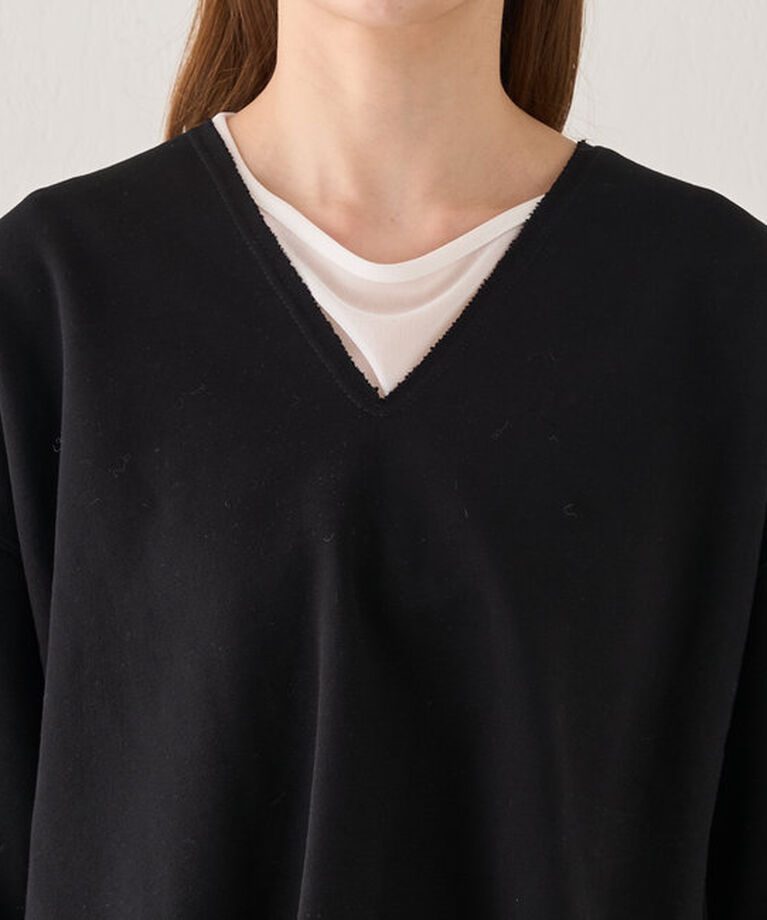  「《カットオフでラフな印象に》カットオフVネックスウェット」|Tシャツ・カットソー|