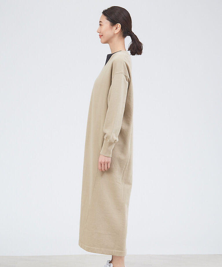 collex「ピグメントダイ裏毛Vネックワンピース」|ワンピース|