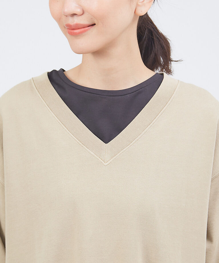 collex「ピグメントダイ裏毛Vネックワンピース」|ワンピース|
