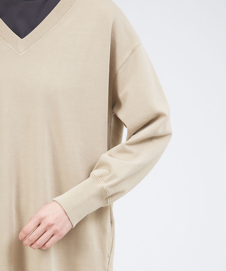 collex「ピグメントダイ裏毛Vネックワンピース」|ワンピース|