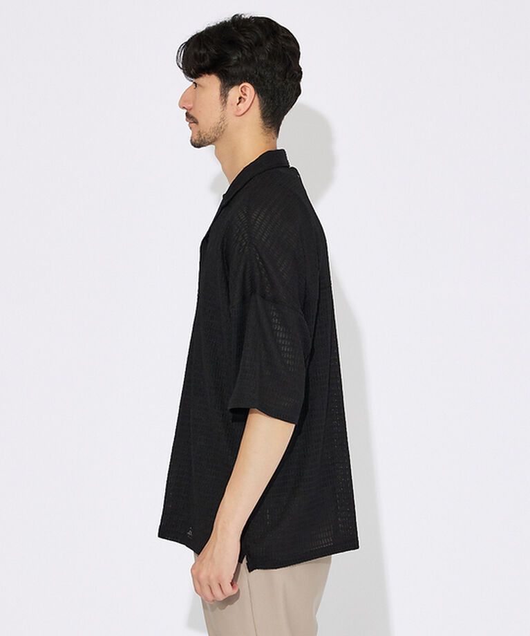 ABAHOUSE「【ブロック柄】ストレッチ シアーシャツ」|シャツ・ブラウス|