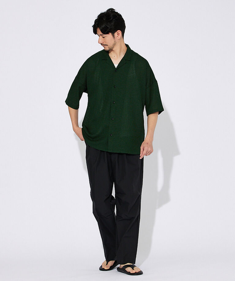 ABAHOUSE「【ブロック柄】ストレッチ シアーシャツ」|シャツ・ブラウス|
