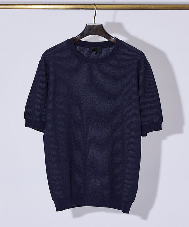 ABAHOUSE「【2024新色】針抜きプレーティング ニットTシャツ」|Tシャツ・カットソー|