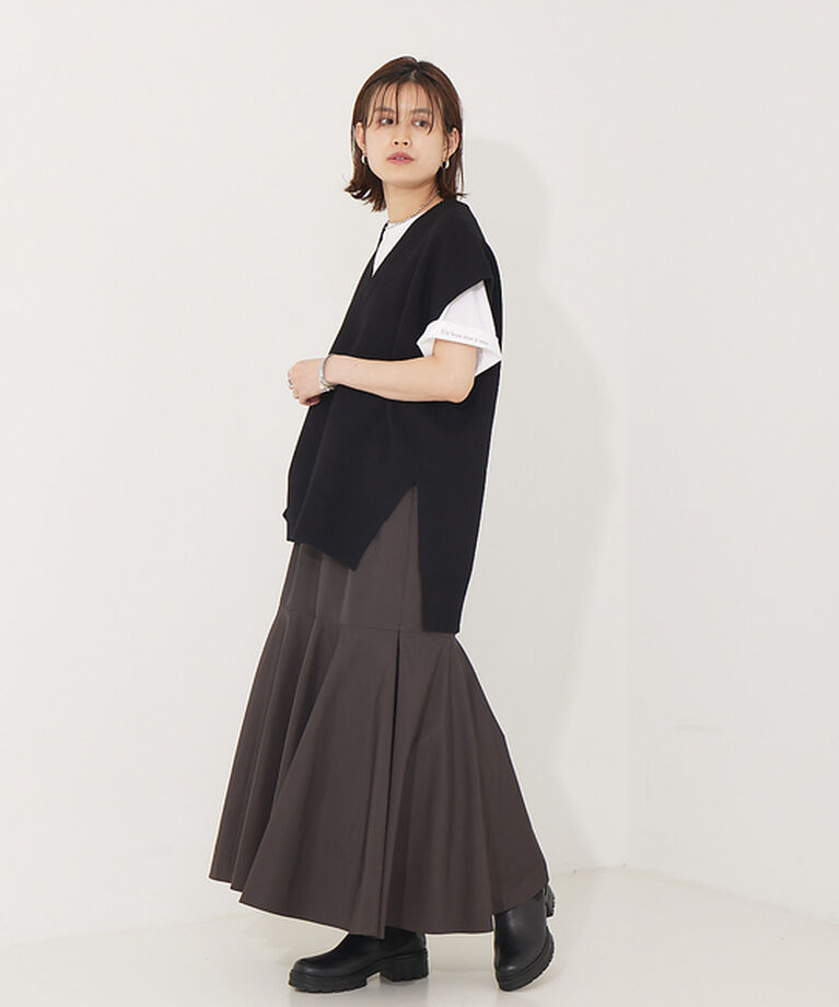 Rouge vif「メモリータッサー切り替えマーメイドマキシスカート」|スカート|