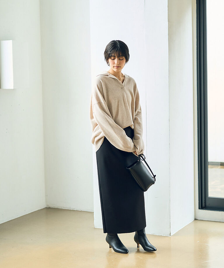 Rouge vif「【セットアップ対応】襟付きニットゆるプルオーバー」|ニット・セーター|