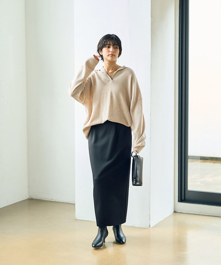 Rouge vif「【セットアップ対応】襟付きニットゆるプルオーバー」|ニット・セーター|