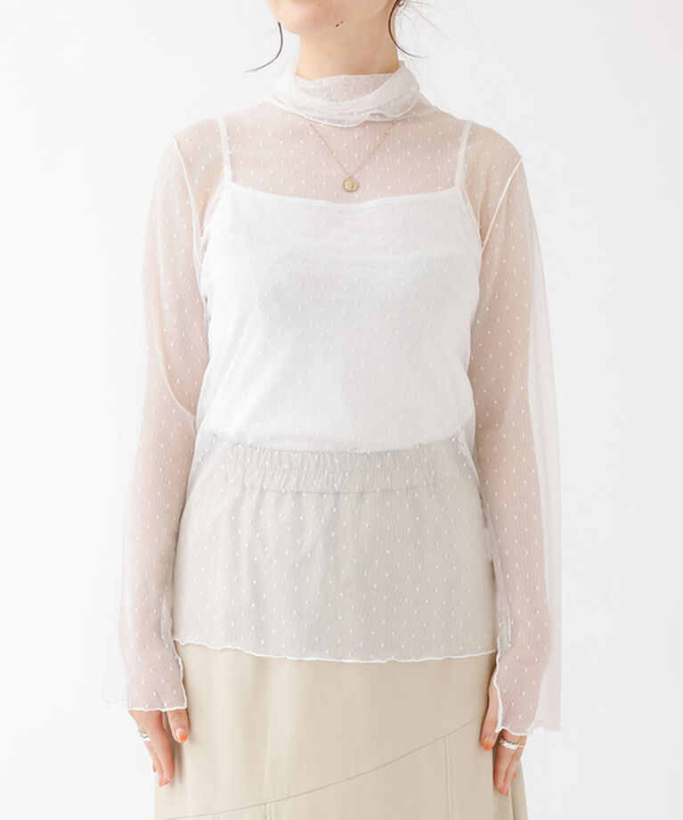 Rouge vif「ドットチュールシアータートル」|Tシャツ・カットソー|