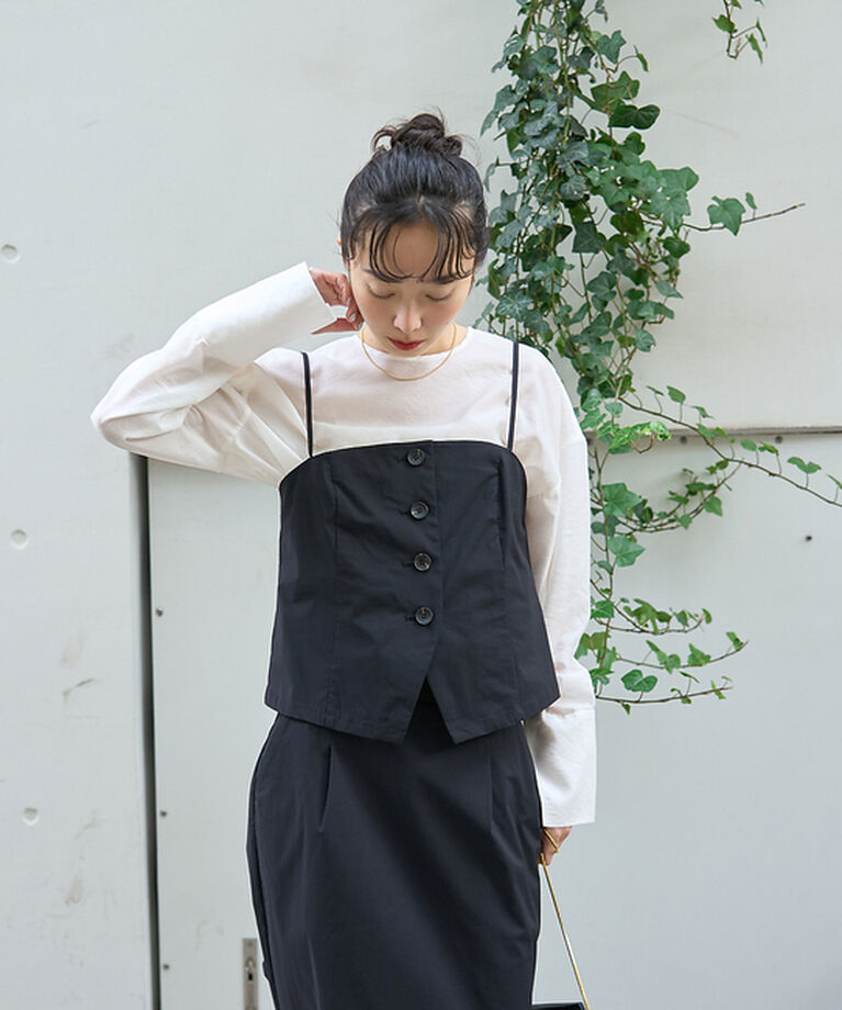 Rouge vif「クルーネック袖ギャザーシアーブラウス」|シャツ・ブラウス|