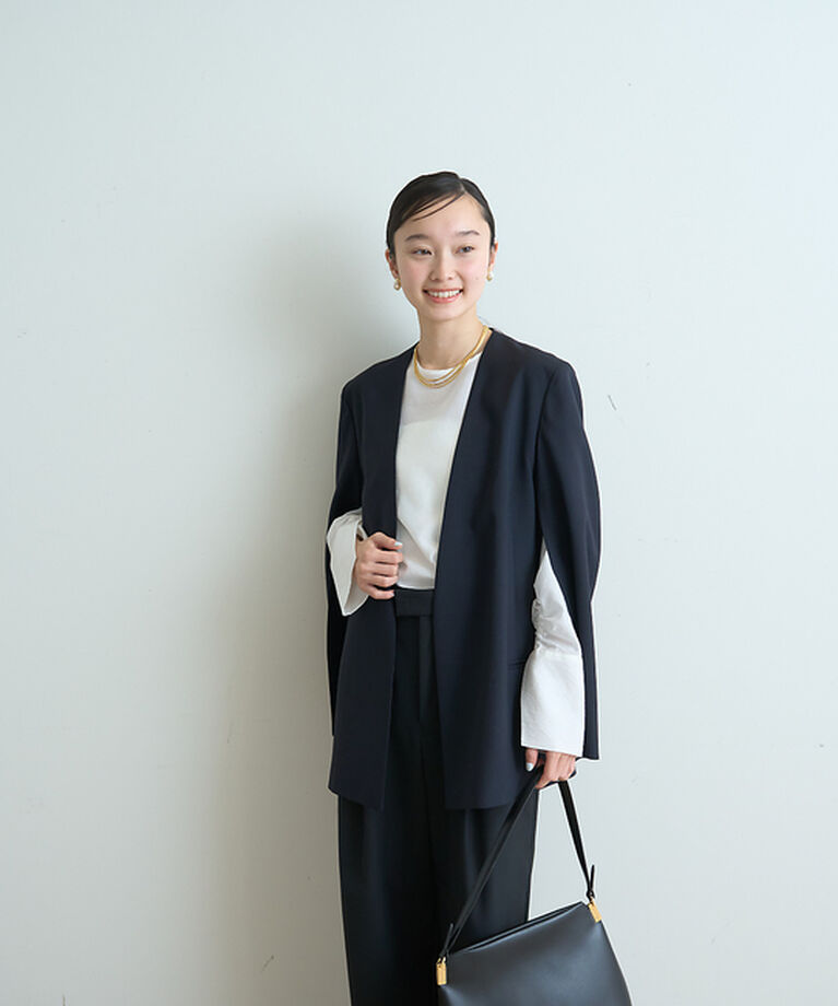 Rouge vif「クルーネック袖ギャザーシアーブラウス」|シャツ・ブラウス|