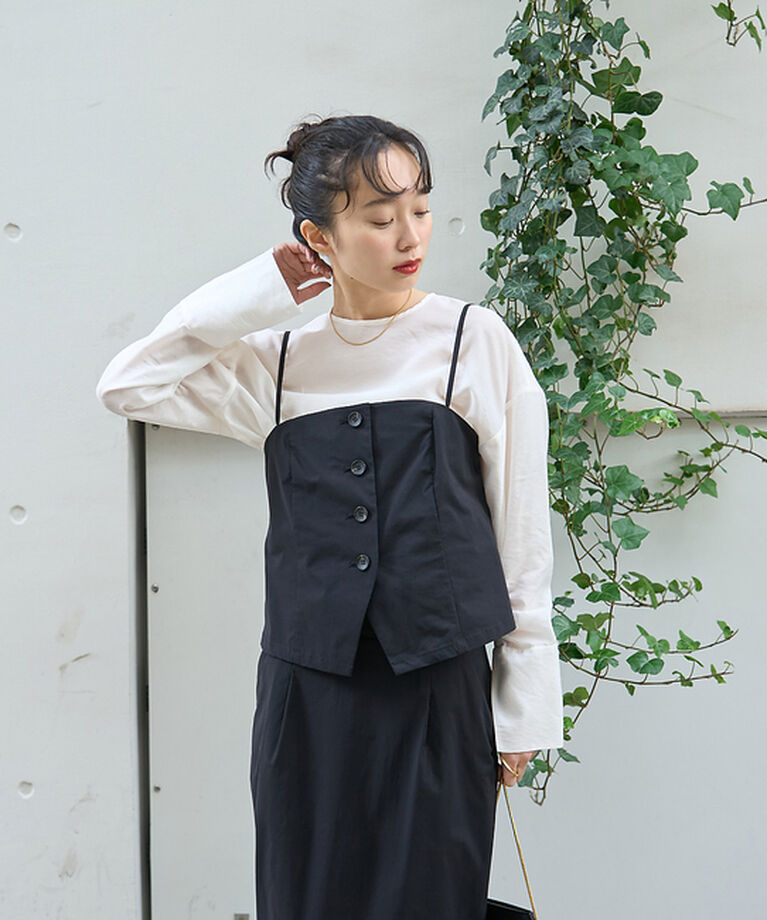 Rouge vif「クルーネック袖ギャザーシアーブラウス」|シャツ・ブラウス|