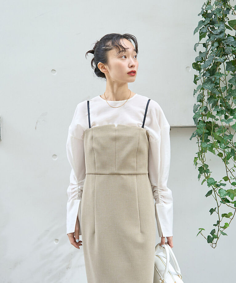 Rouge vif「クルーネック袖ギャザーシアーブラウス」|シャツ・ブラウス|