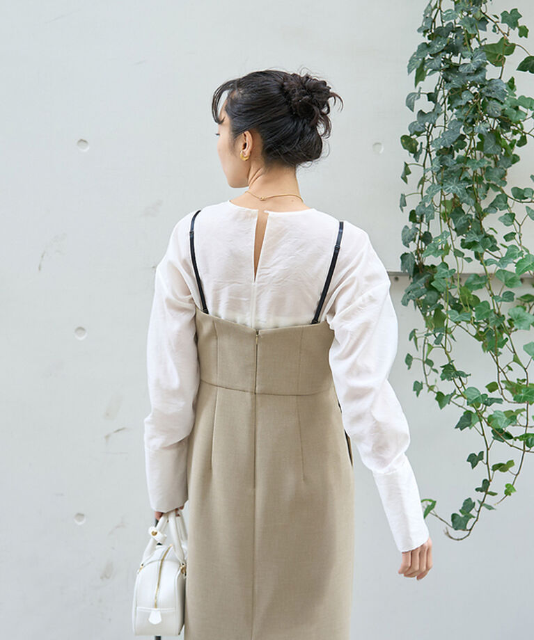 Rouge vif「クルーネック袖ギャザーシアーブラウス」|シャツ・ブラウス|
