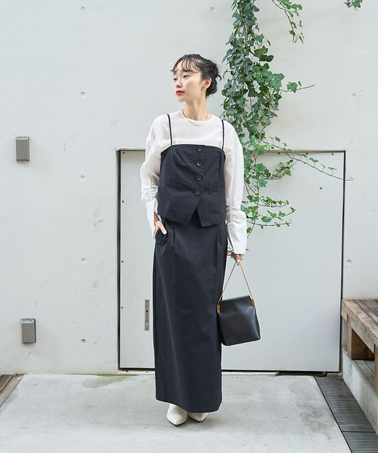Rouge vif「クルーネック袖ギャザーシアーブラウス」|シャツ・ブラウス|