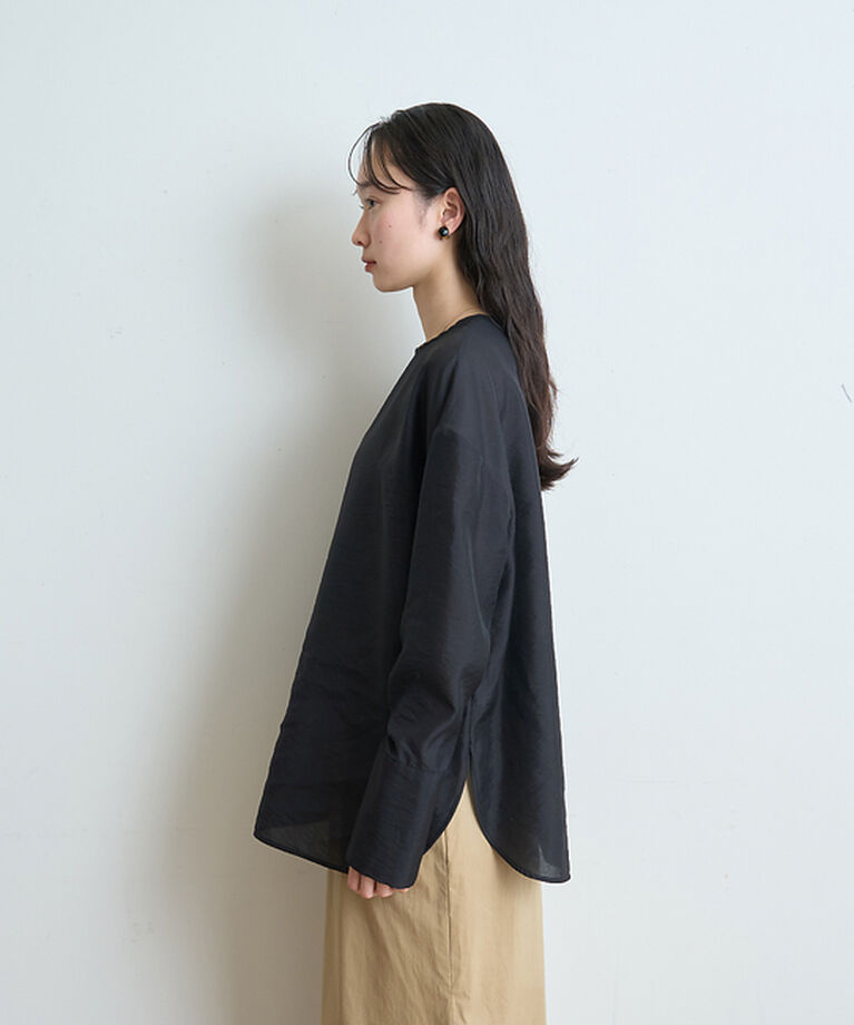 Rouge vif「クルーネック袖ギャザーシアーブラウス」|シャツ・ブラウス|