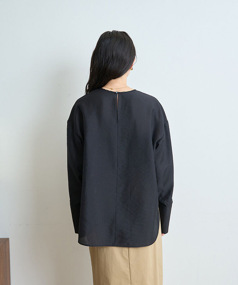Rouge vif「クルーネック袖ギャザーシアーブラウス」|シャツ・ブラウス|