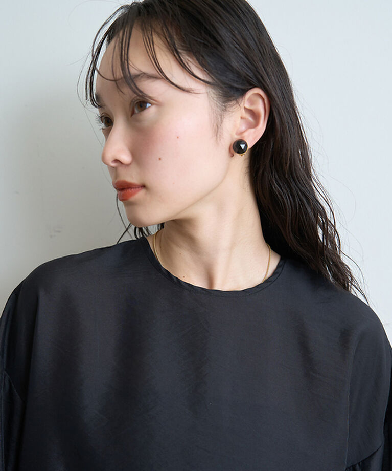 Rouge vif「クルーネック袖ギャザーシアーブラウス」|シャツ・ブラウス|