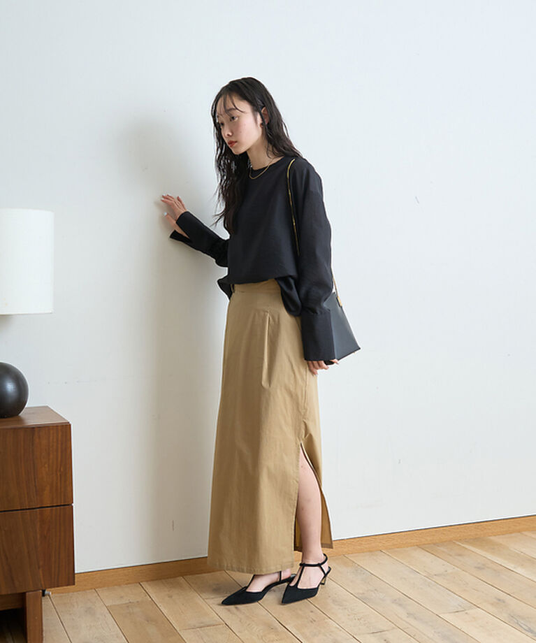 Rouge vif「クルーネック袖ギャザーシアーブラウス」|シャツ・ブラウス|