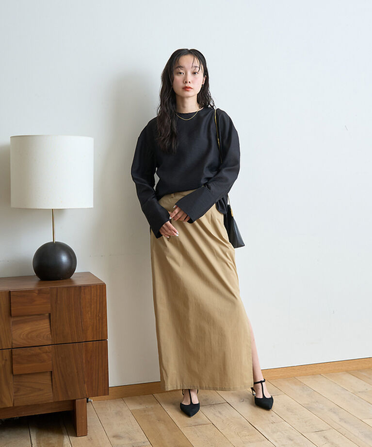 Rouge vif「クルーネック袖ギャザーシアーブラウス」|シャツ・ブラウス|