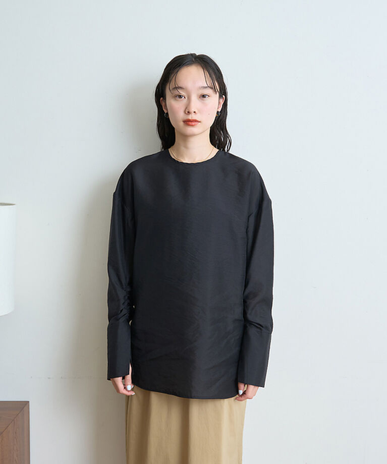 Rouge vif「クルーネック袖ギャザーシアーブラウス」|シャツ・ブラウス|