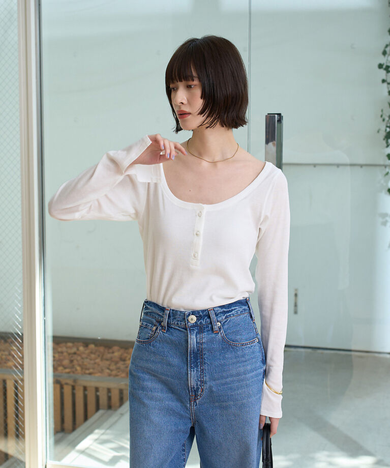 Rouge vif「コットンヘンリーネックプルオーバー」|Tシャツ・カットソー|