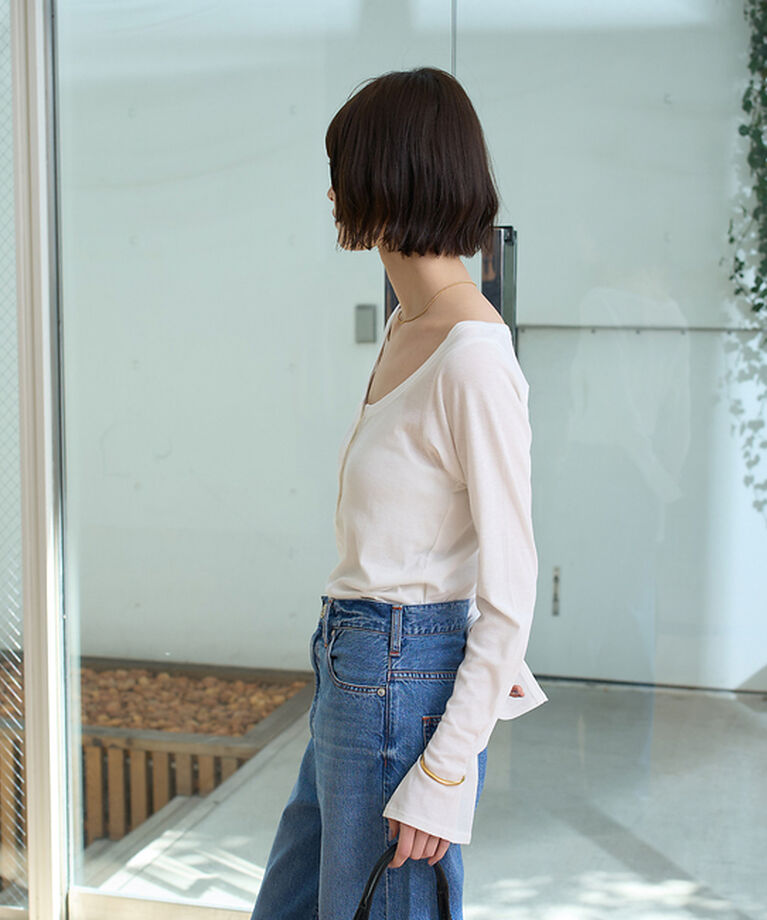 Rouge vif「コットンヘンリーネックプルオーバー」|Tシャツ・カットソー|
