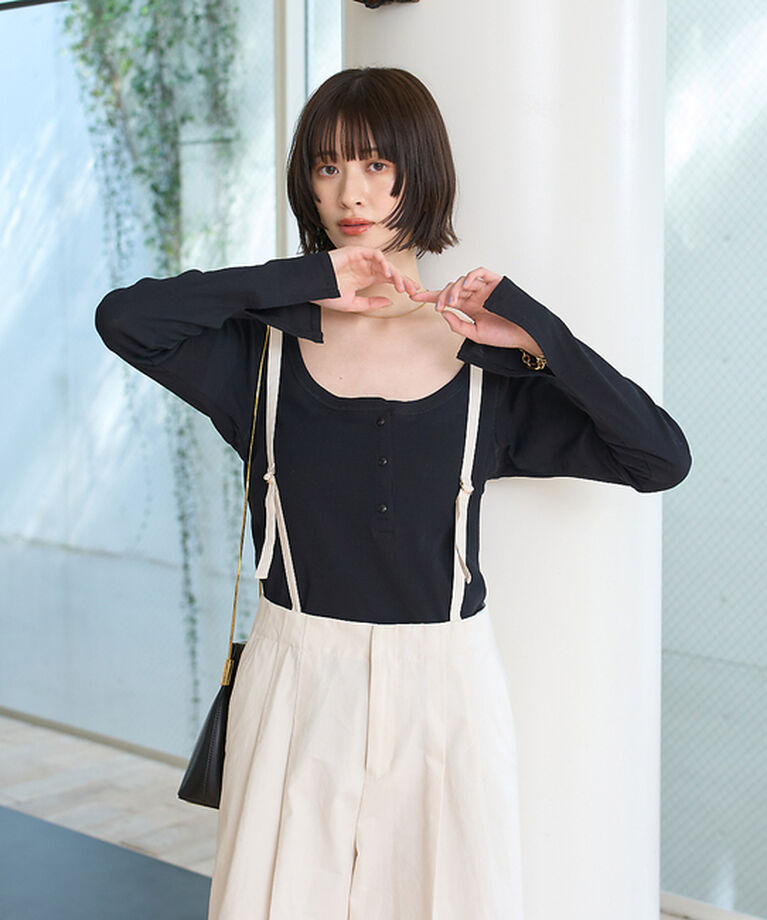 Rouge vif「コットンヘンリーネックプルオーバー」|Tシャツ・カットソー|