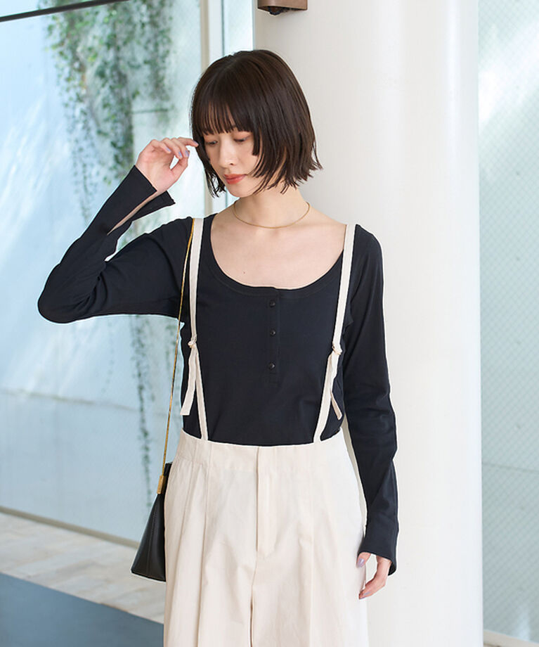 Rouge vif「コットンヘンリーネックプルオーバー」|Tシャツ・カットソー|