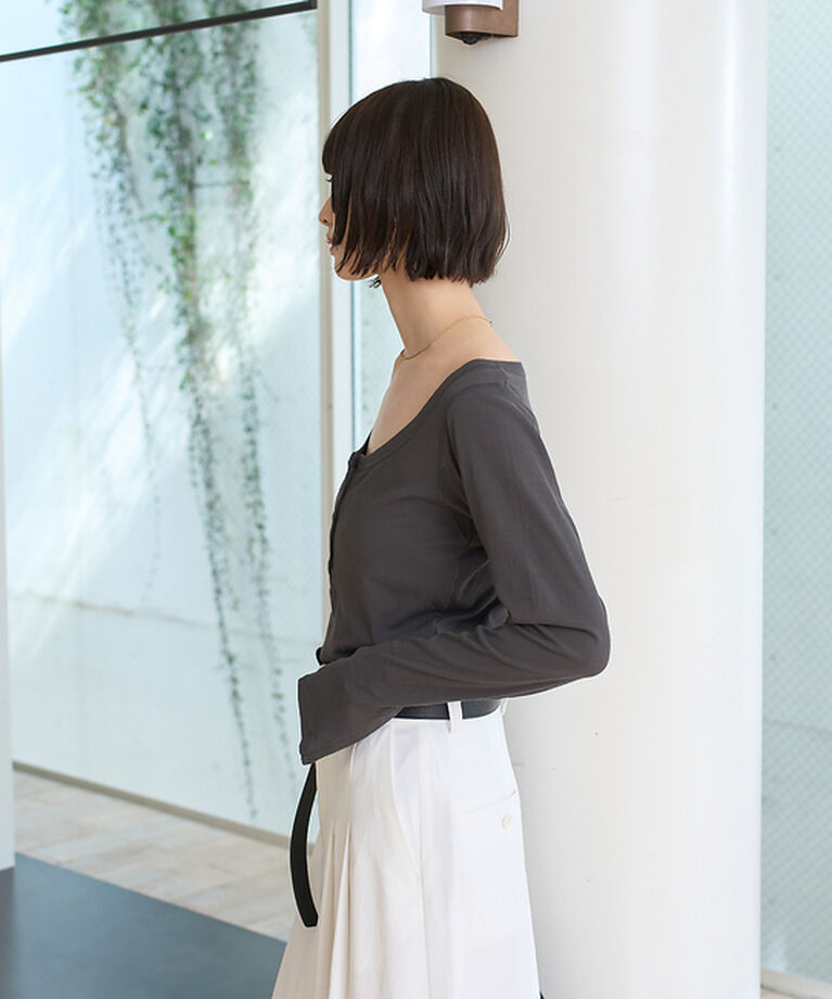 Rouge vif「コットンヘンリーネックプルオーバー」|Tシャツ・カットソー|