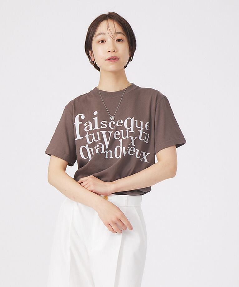 qualite「フロントロゴTシャツ」|Tシャツ・カットソー|チャコールグレー