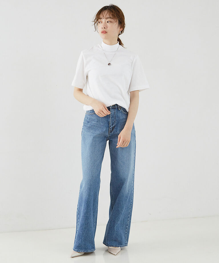 qualite「【Three dots】モックネックTシャツ」|Tシャツ・カットソー|