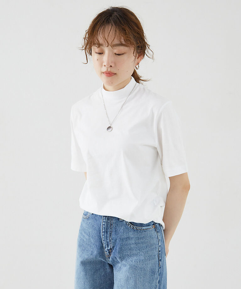 qualite「【Three dots】モックネックTシャツ」|Tシャツ・カットソー|