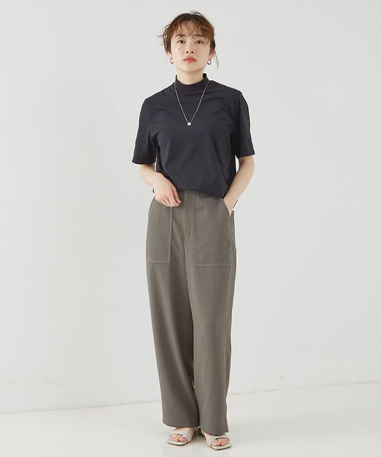 qualite「【Three dots】モックネックTシャツ」|Tシャツ・カットソー|